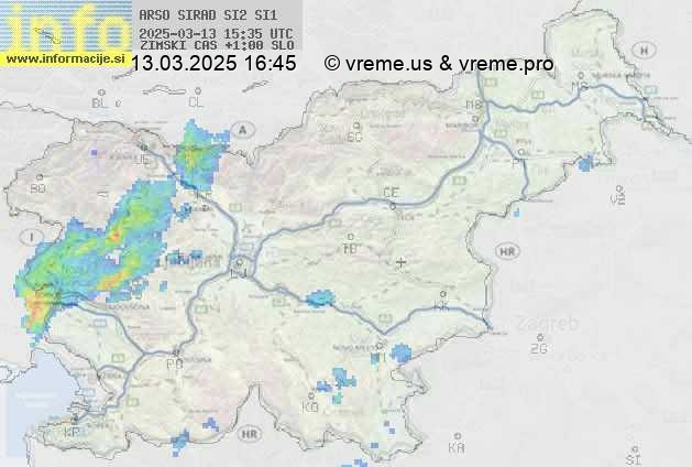 Radarska karta padavin