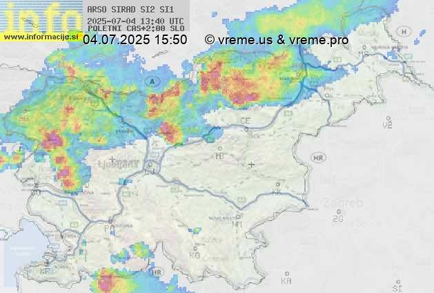 Radarska karta padavin