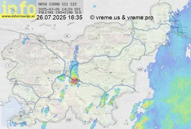 Radarska karta padavin