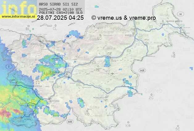 Radarska karta padavin