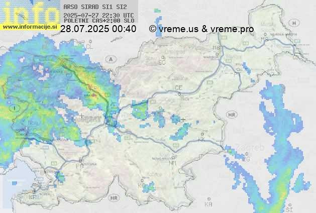 Radarska karta padavin