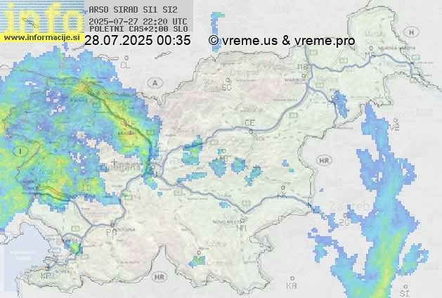 Radarska karta padavin