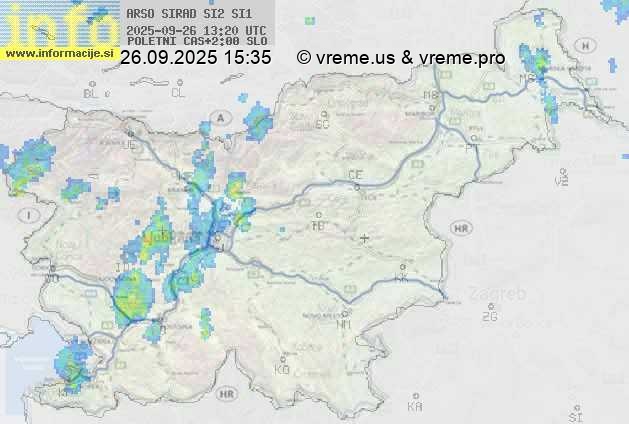 Radarska karta padavin