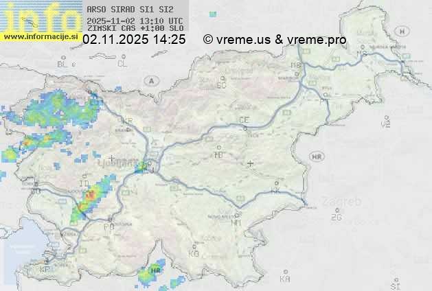 Radarska karta padavin