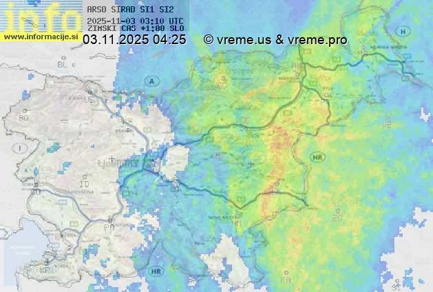Radarska karta padavin
