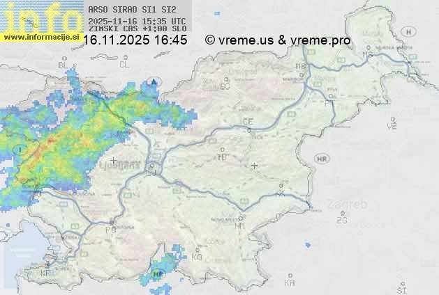 Radarska karta padavin