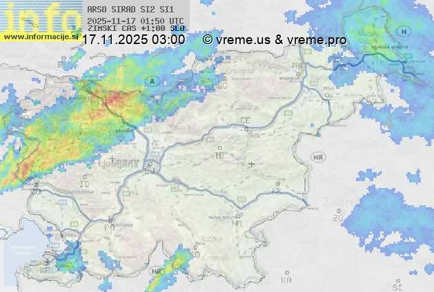 Radarska karta padavin