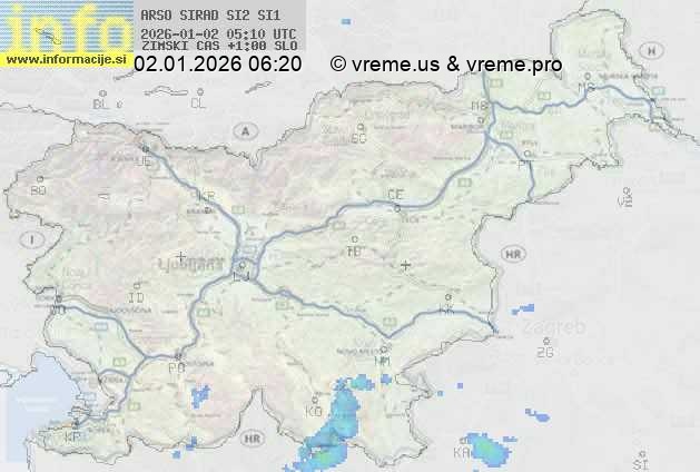 Radarska karta padavin