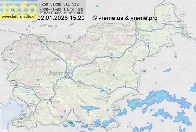 Radarska karta padavin