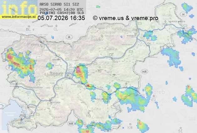 Radarska karta padavin