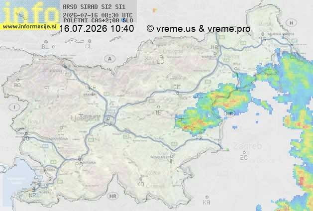 Radarska karta padavin