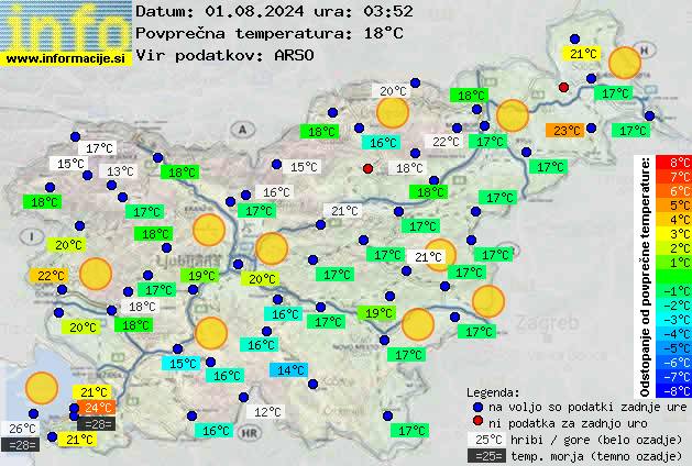 Trenutno vreme po Sloveniji