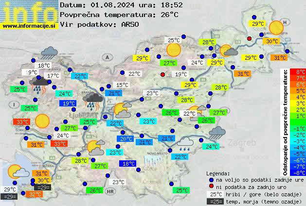 Trenutno vreme po Sloveniji