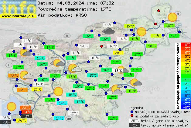 Trenutno vreme po Sloveniji