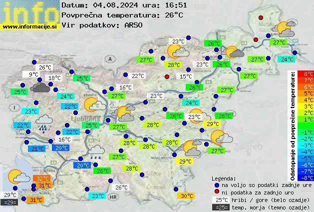 Trenutno vreme po Sloveniji