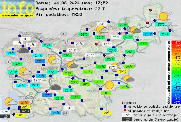 Trenutno vreme po Sloveniji