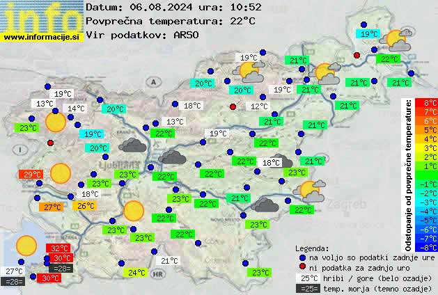 Trenutno vreme po Sloveniji