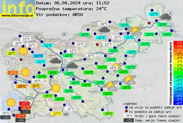 Trenutno vreme po Sloveniji