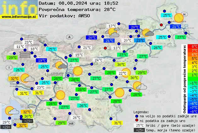 Trenutno vreme po Sloveniji