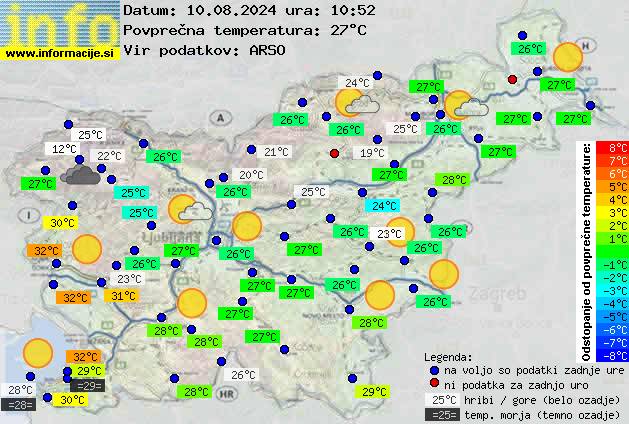 Trenutno vreme po Sloveniji