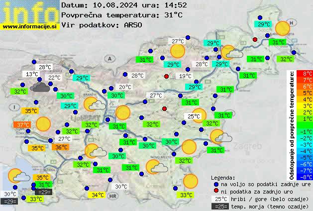 Trenutno vreme po Sloveniji