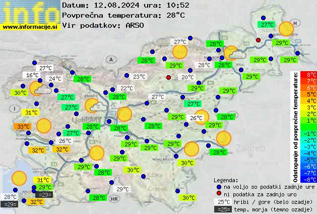 Trenutno vreme po Sloveniji