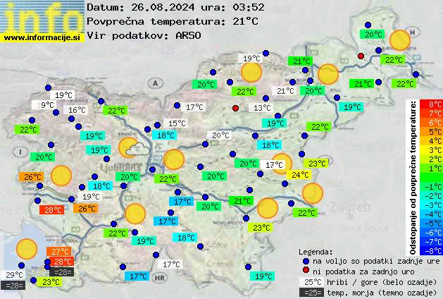 Trenutno vreme po Sloveniji