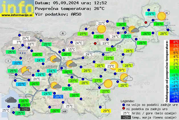 Trenutno vreme po Sloveniji