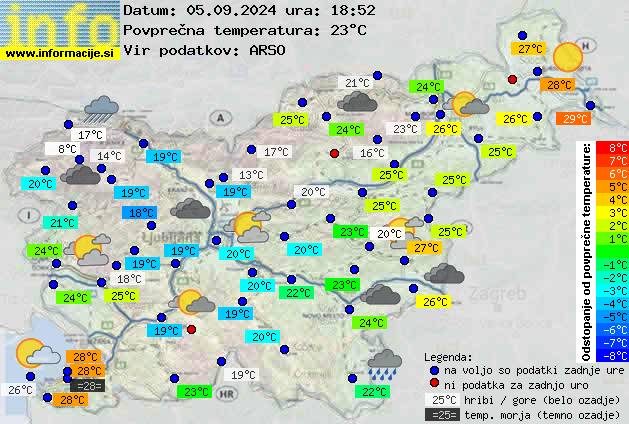 Trenutno vreme po Sloveniji