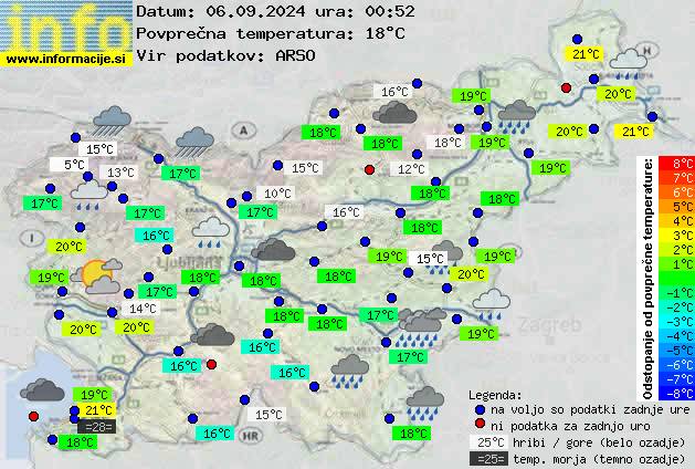 Trenutno vreme po Sloveniji