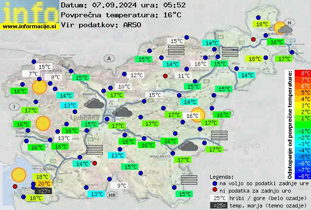 Trenutno vreme po Sloveniji