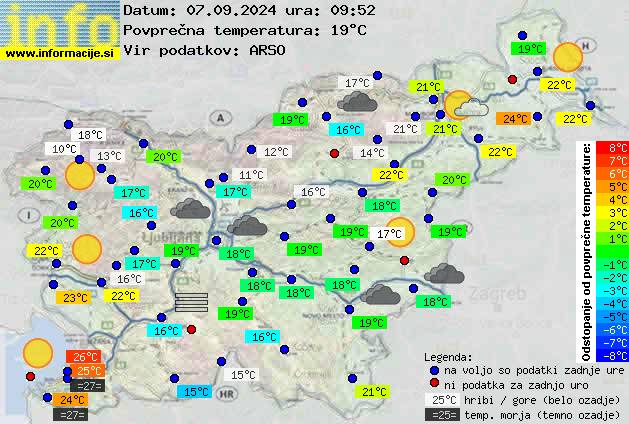 Trenutno vreme po Sloveniji