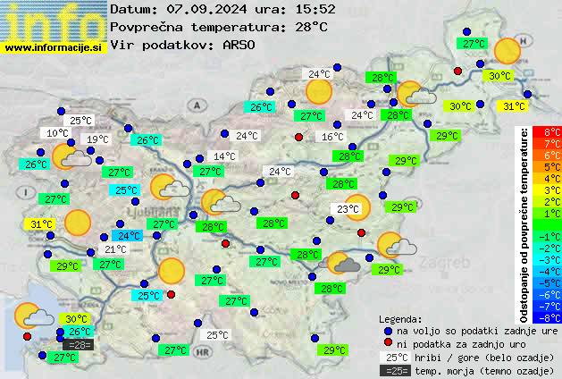 Trenutno vreme po Sloveniji