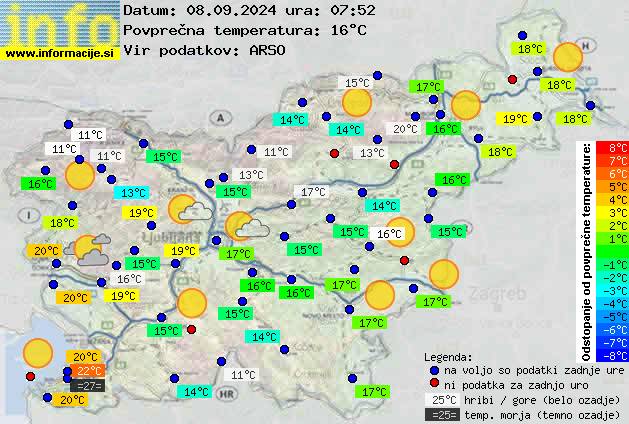 Trenutno vreme po Sloveniji