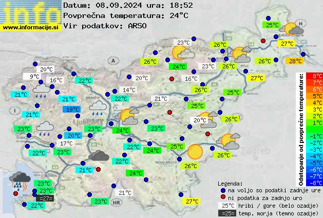 Trenutno vreme po Sloveniji