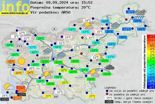 Trenutno vreme po Sloveniji