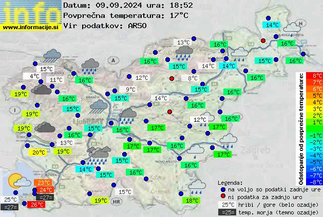 Trenutno vreme po Sloveniji