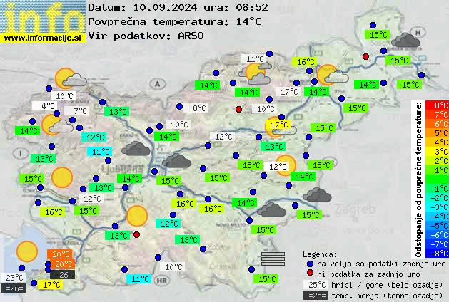 Trenutno vreme po Sloveniji