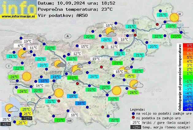 Trenutno vreme po Sloveniji