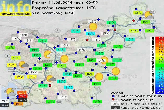 Trenutno vreme po Sloveniji