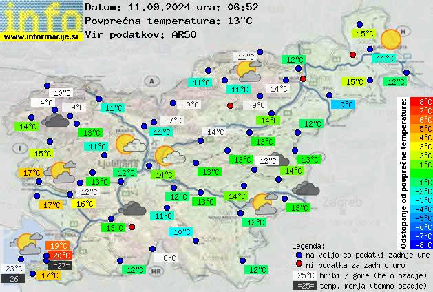 Trenutno vreme po Sloveniji