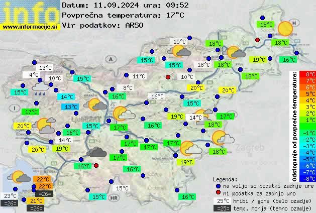 Trenutno vreme po Sloveniji