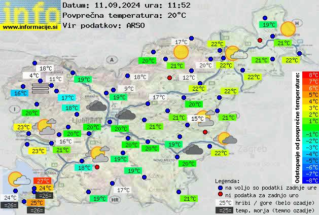 Trenutno vreme po Sloveniji