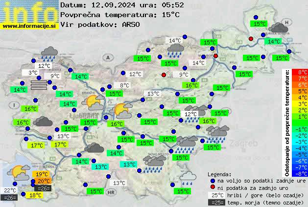 Trenutno vreme po Sloveniji