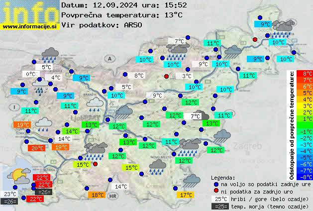 Trenutno vreme po Sloveniji