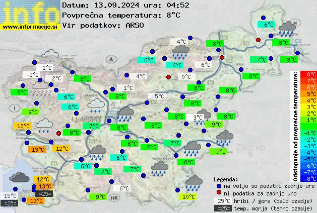 Trenutno vreme po Sloveniji