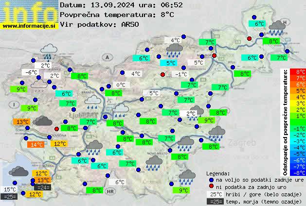 Trenutno vreme po Sloveniji