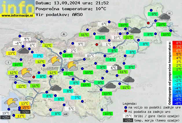 Trenutno vreme po Sloveniji