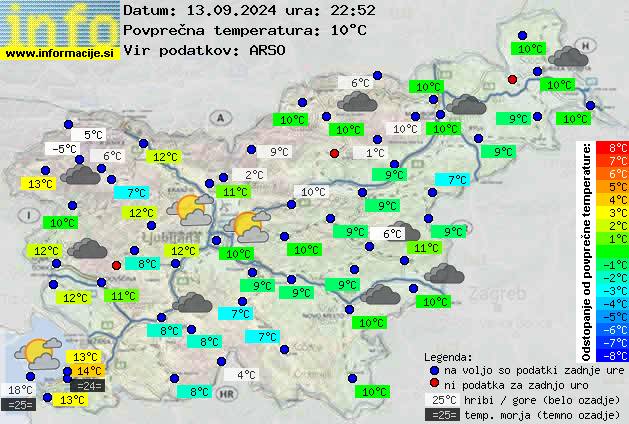 Trenutno vreme po Sloveniji