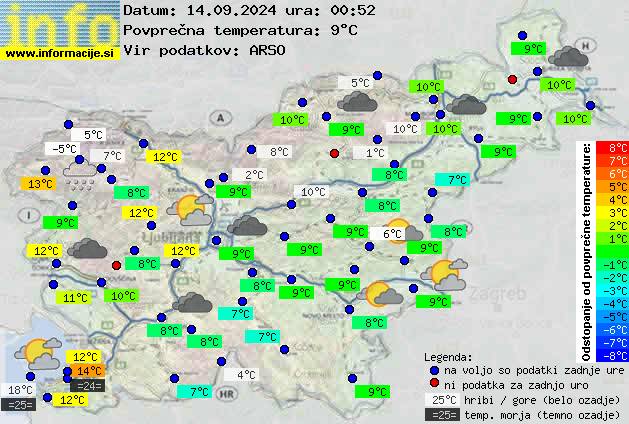 Trenutno vreme po Sloveniji